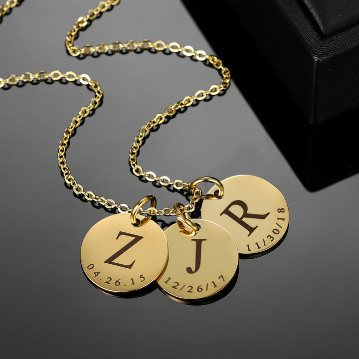 Initial Date Charm Necklace | Dorado Fashion