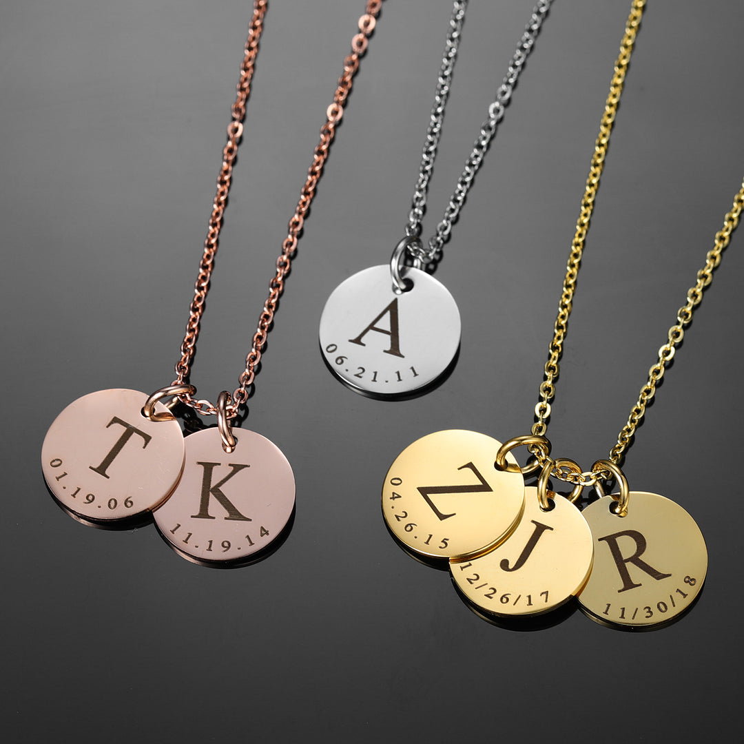 Initial Date Charm Necklace | Dorado Fashion