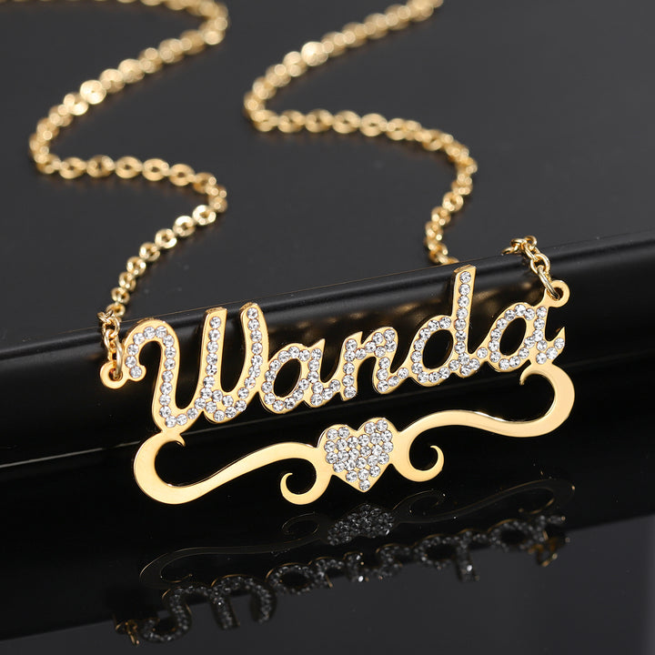 Iced Title Name Necklace | Dorado Fashion