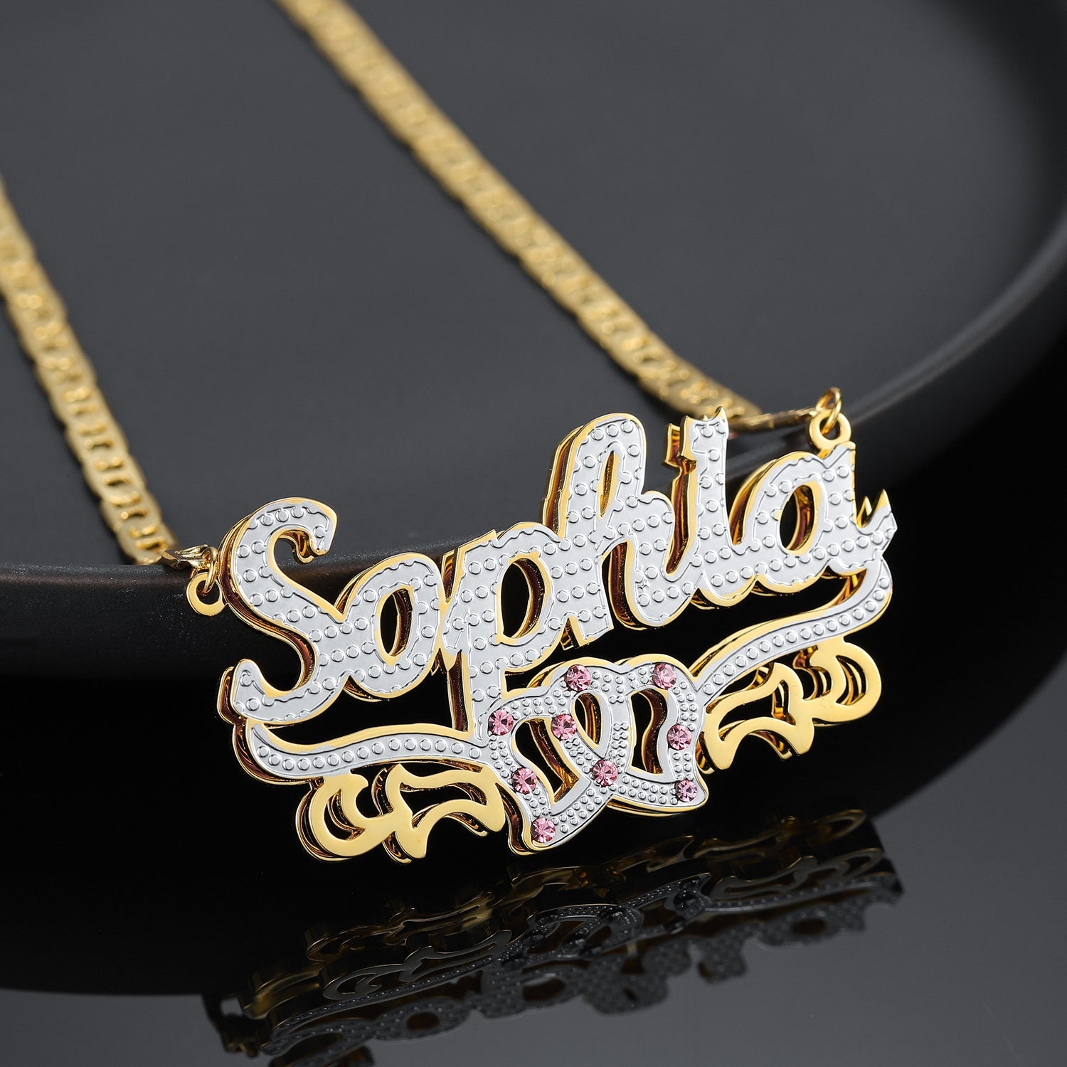 Double name shop plate chain