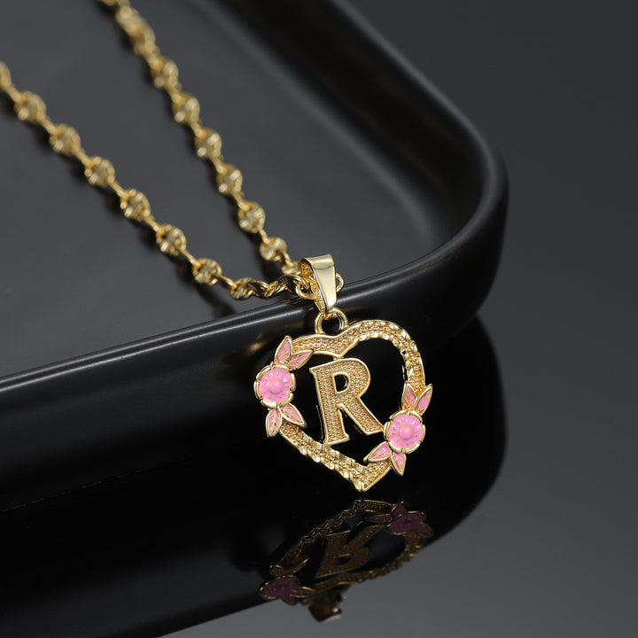Flower Initial Necklace w/ Clip Chain | Dorado Fashion