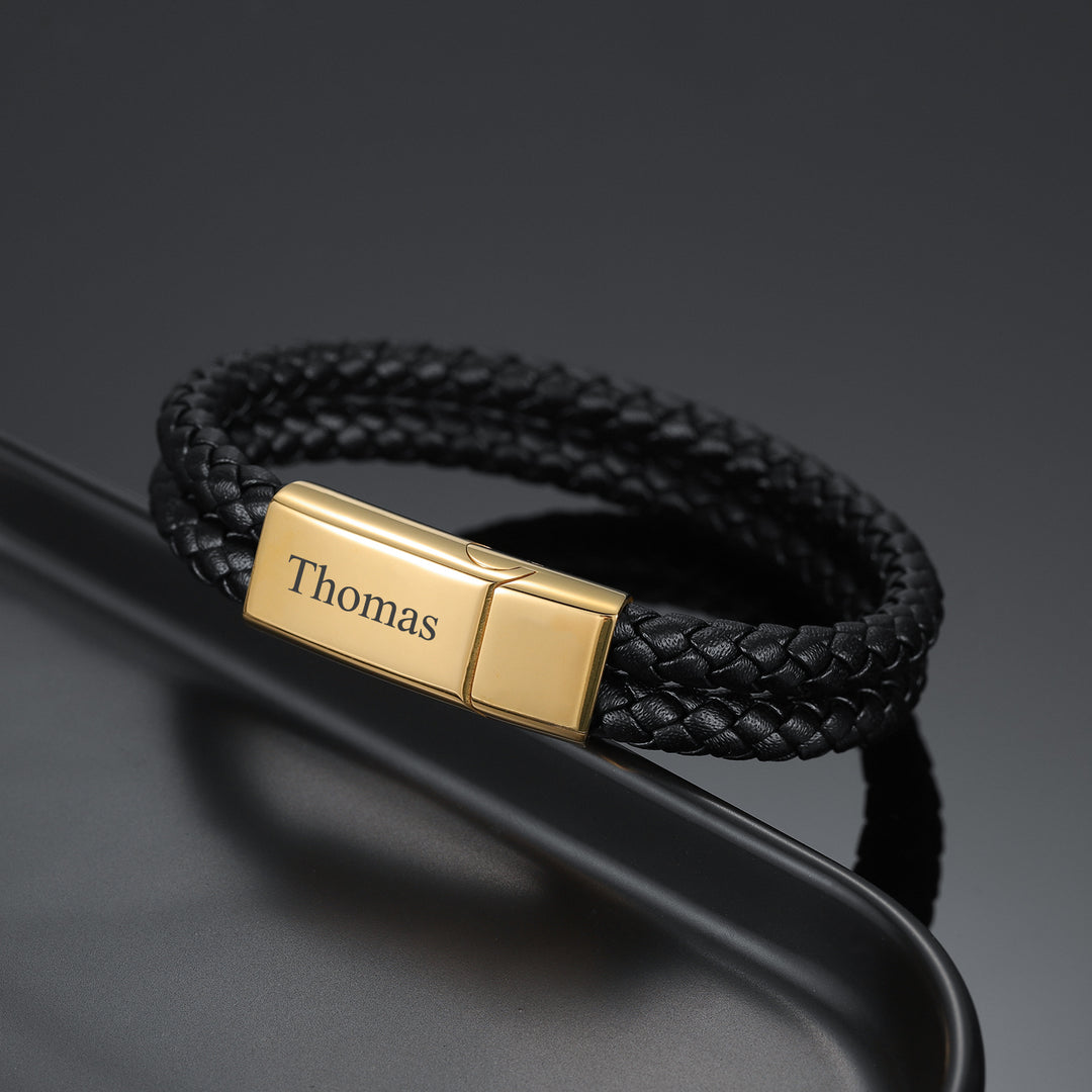 Engraved Leather Bracelet | Dorado Fashion