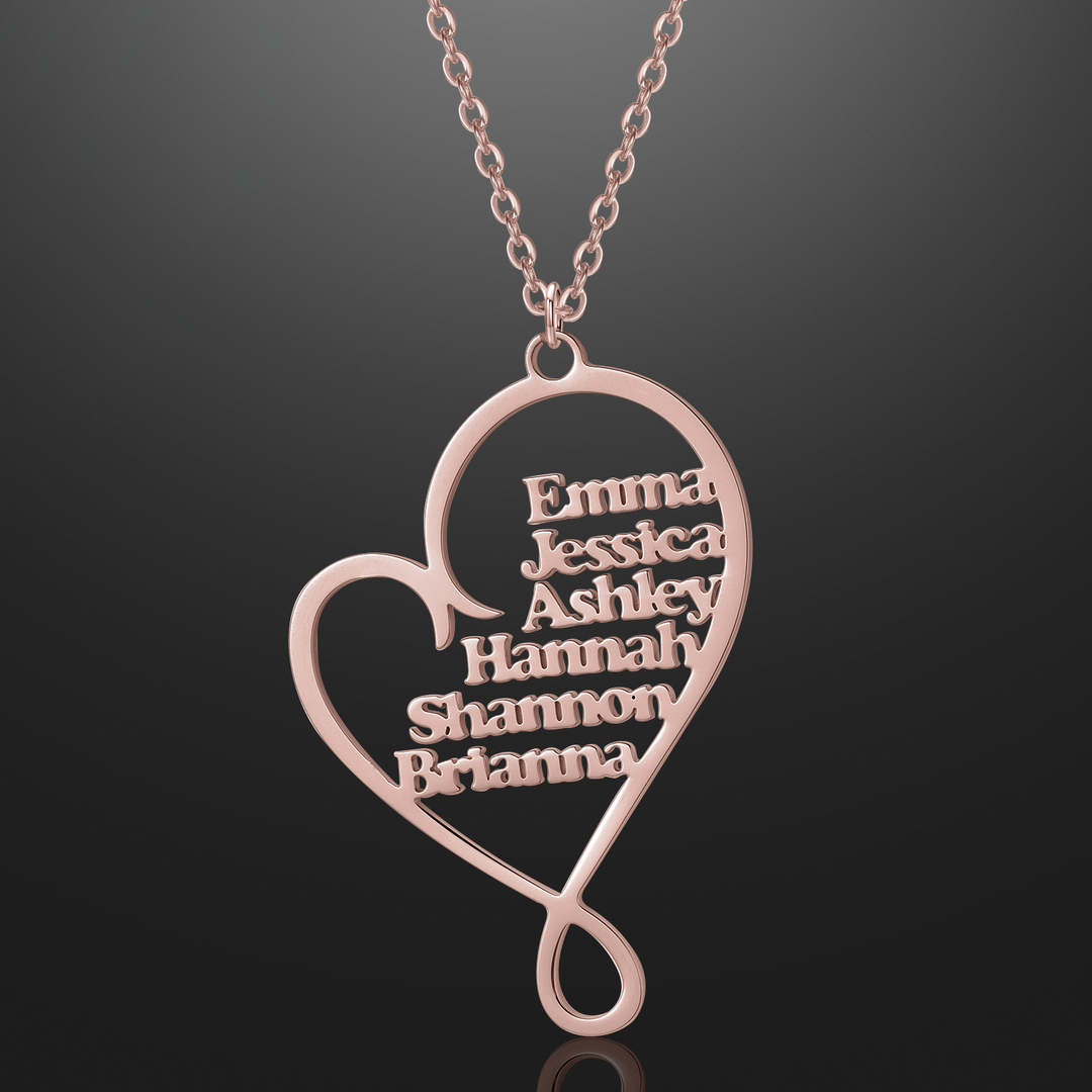 Family Name Heart Necklace | Dorado Fashion