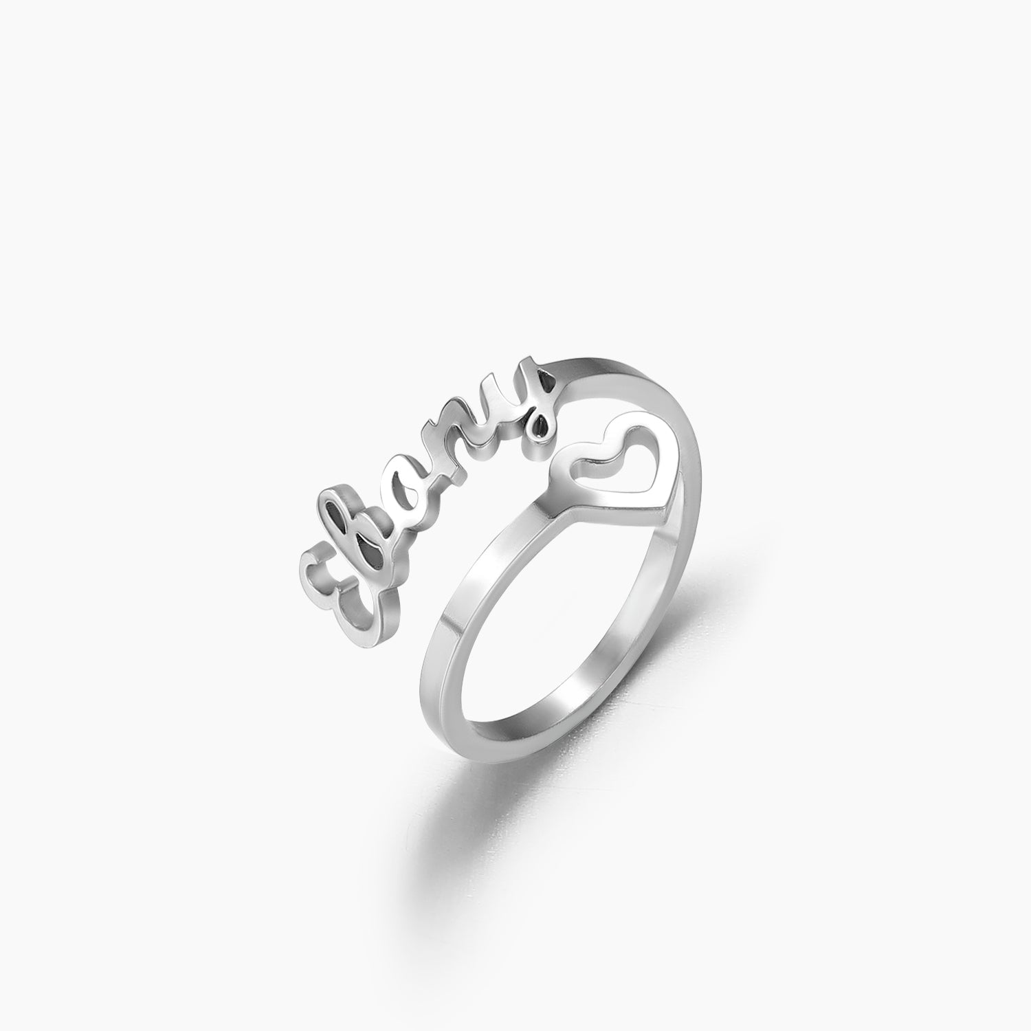 Hollow Heart Name Ring | Dorado Fashion