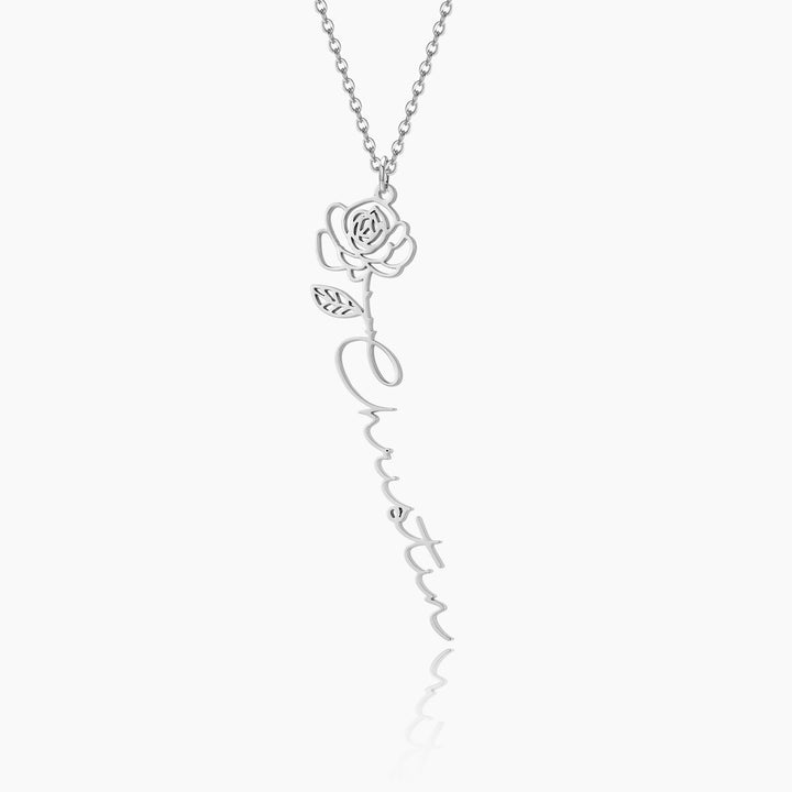 Birth Flower Name Necklace | Dorado Fashion