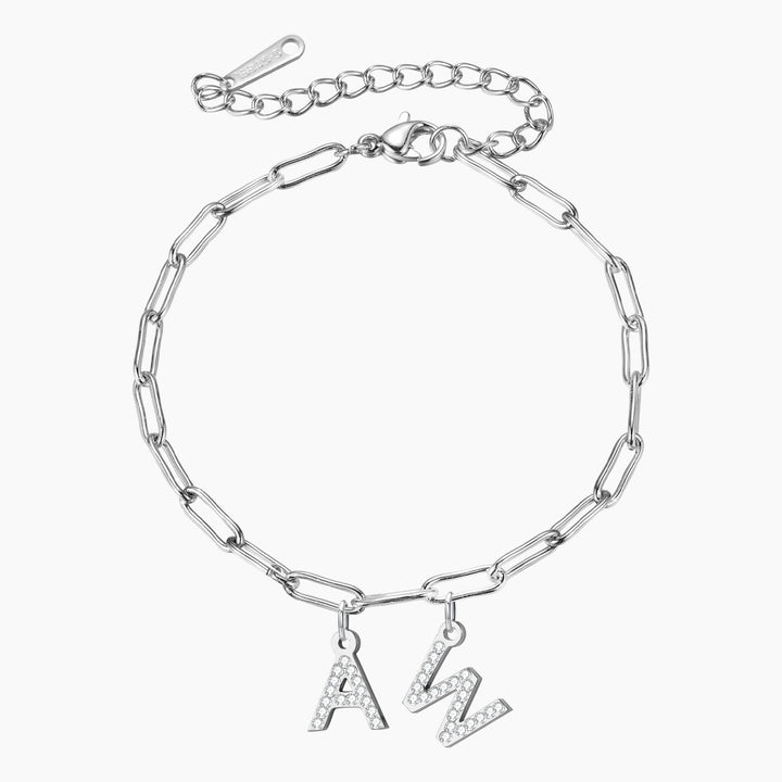 Iced Letters Bracelet w/ Paperclip Chain | Dorado Fashion
