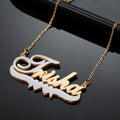 Double Plated Double Heart Name Necklace | Dorado Fashion