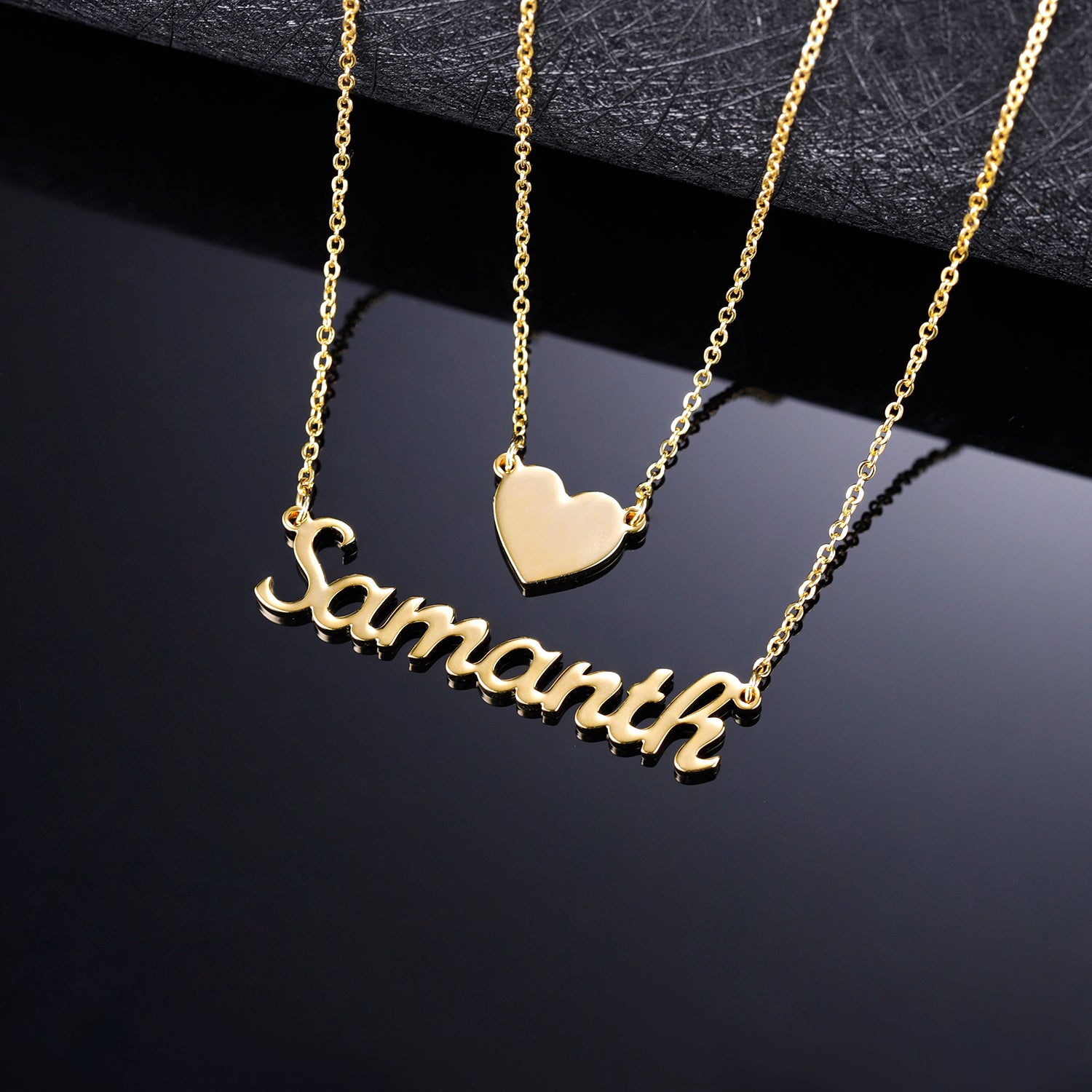 Heart Layer Name Necklace | Dorado Fashion