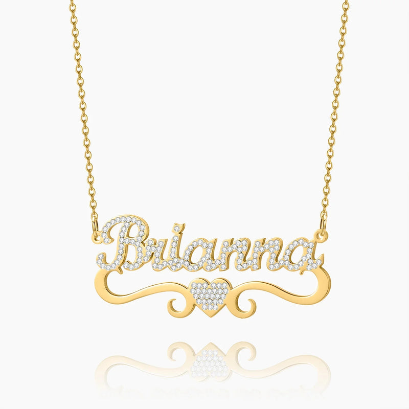 Iced Heart Name Necklace Regular price $128 Sale price $69