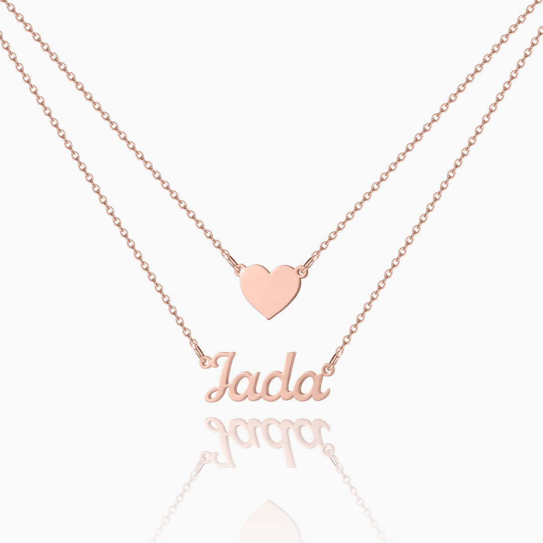 Heart Layer Name Necklace | Dorado Fashion