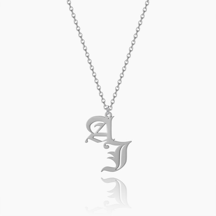 Gothic Two Letter Necklace | Dorado Fashion