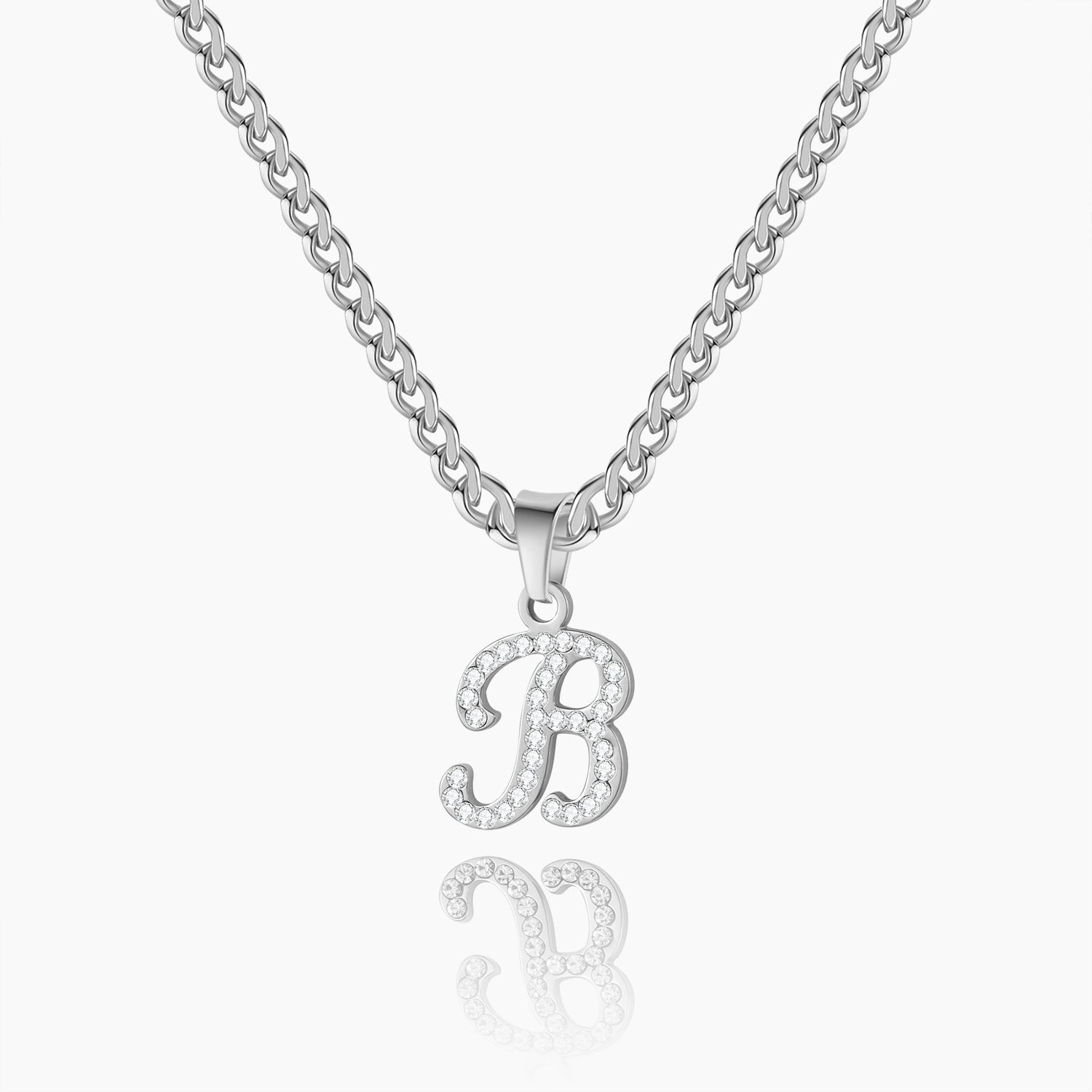 Script Iced Letter Necklace | Dorado Fashion