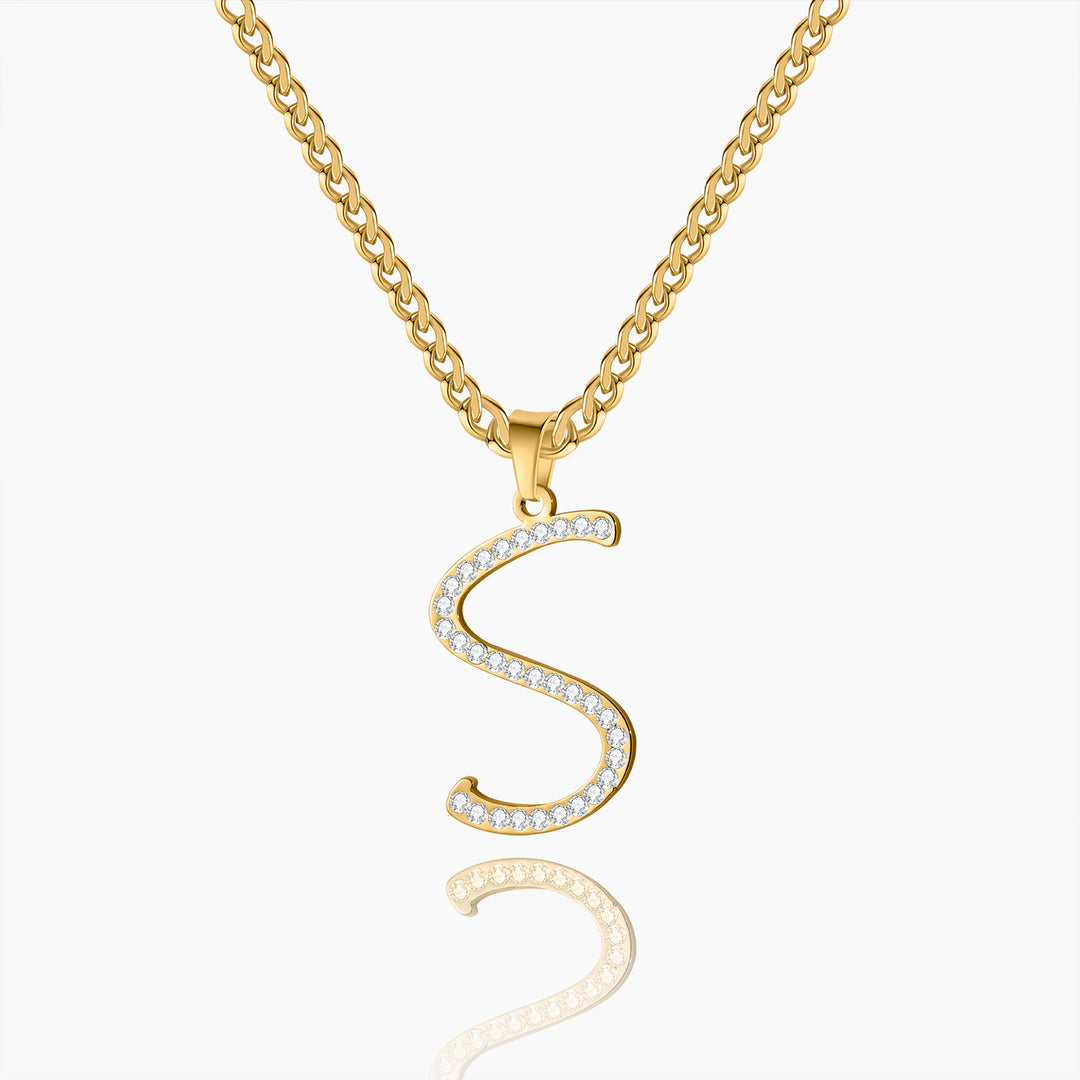 Iced Letter Necklace | Dorado Fashion