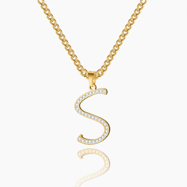 Iced Letter Necklace | Dorado Fashion