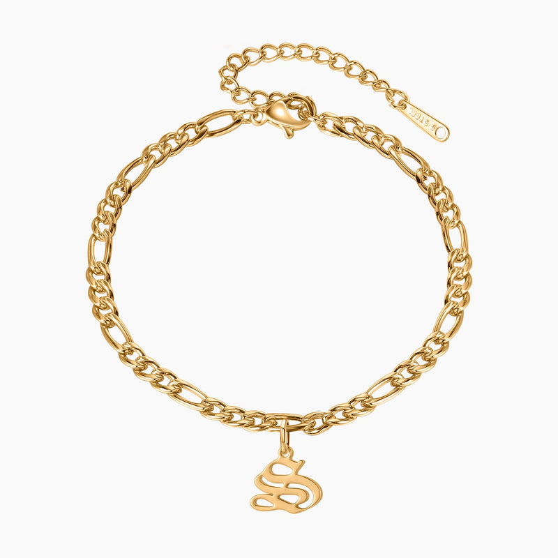 Gothic Initial Anklet | Dorado Fashion