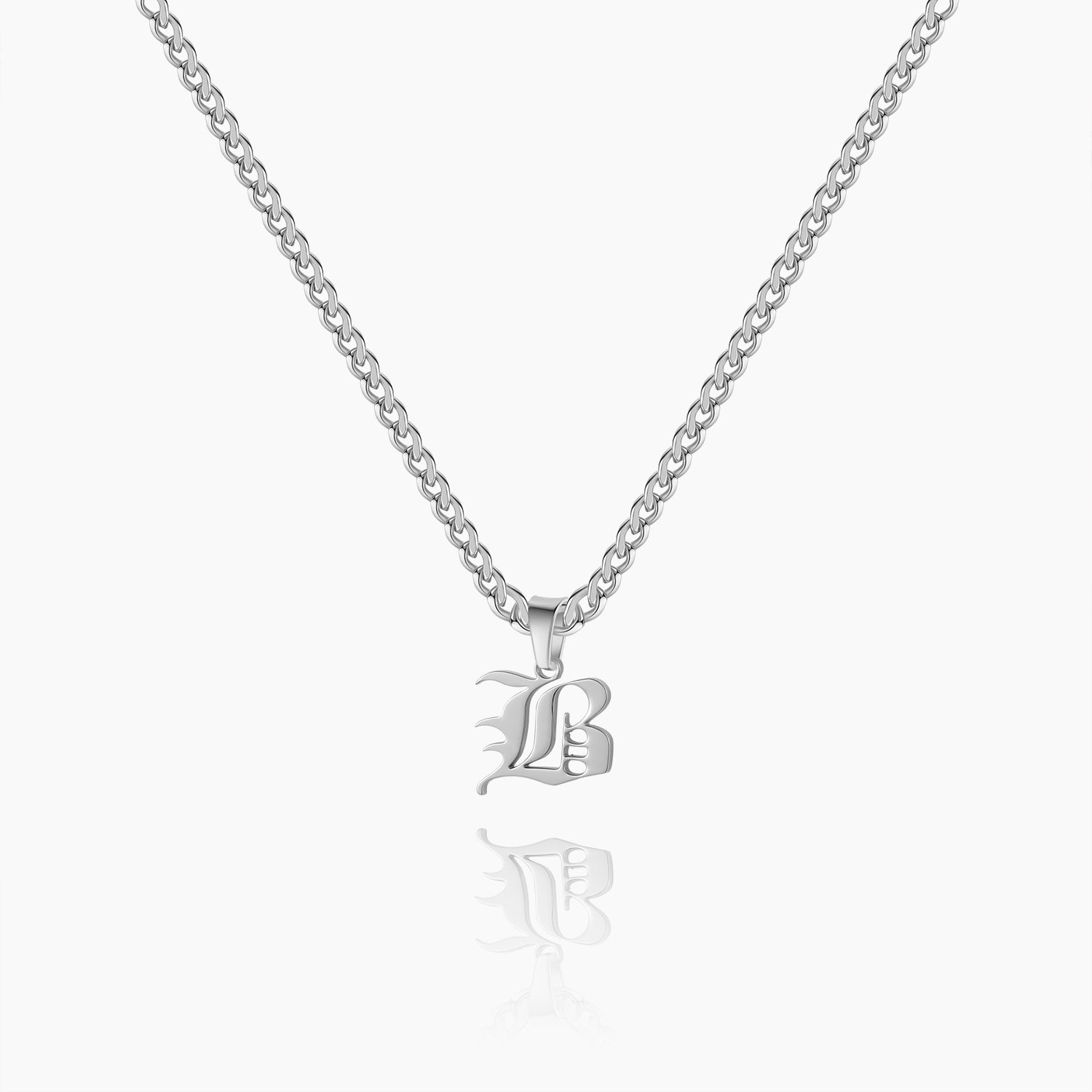 Gothic Letter Necklace w/ Cuban Chain | Dorado Fashion