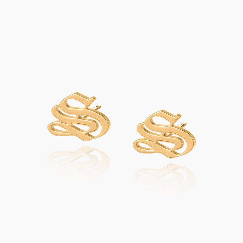 Gothic Initial Earrings | Dorado Fashion