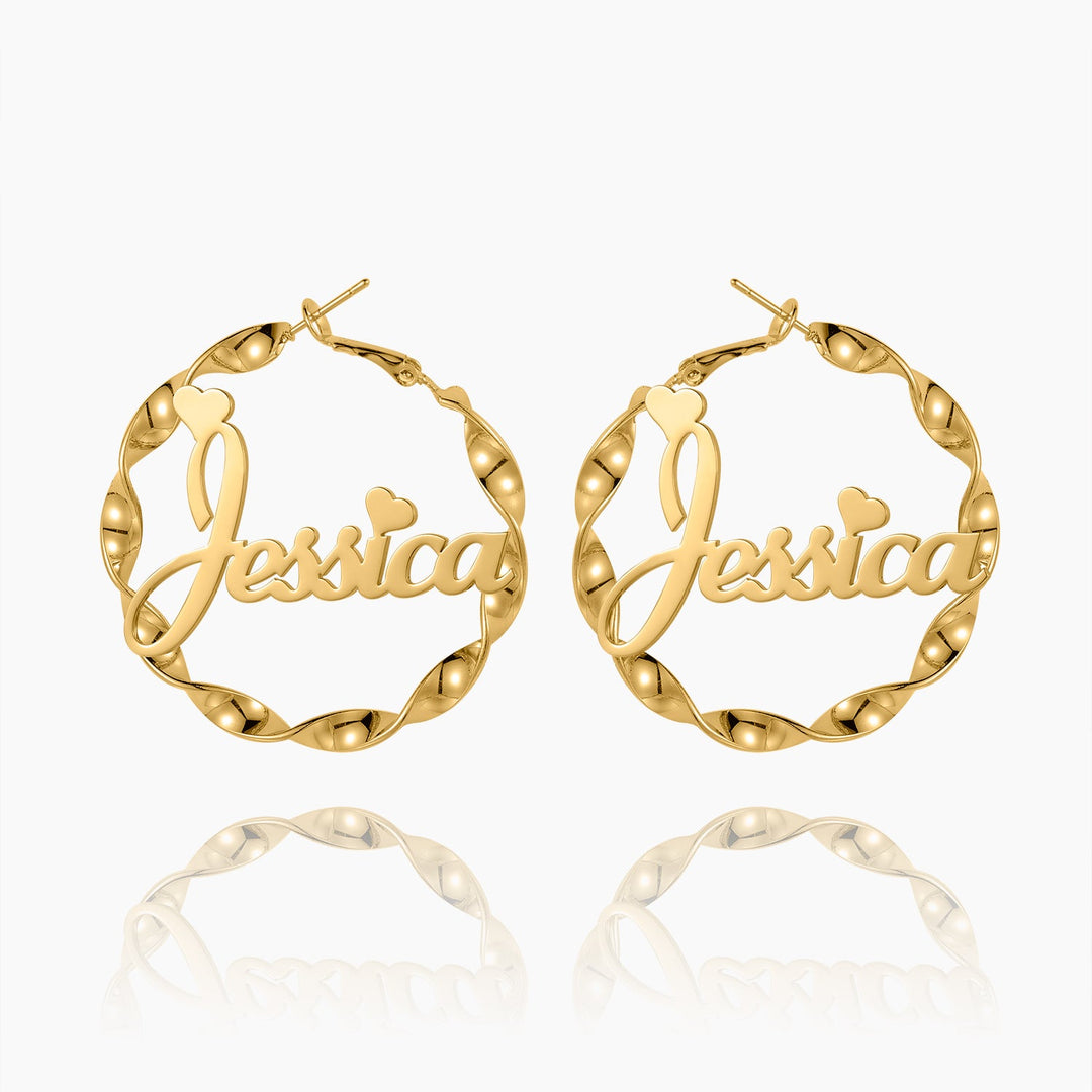 Name Twirl Hoop Earrings | Dorado Fashion
