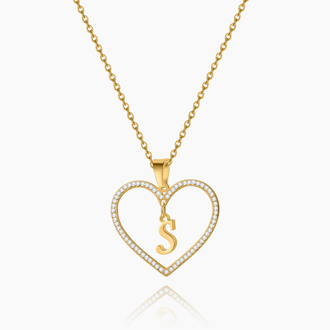 Heart Initial Necklace | Dorado Fashion