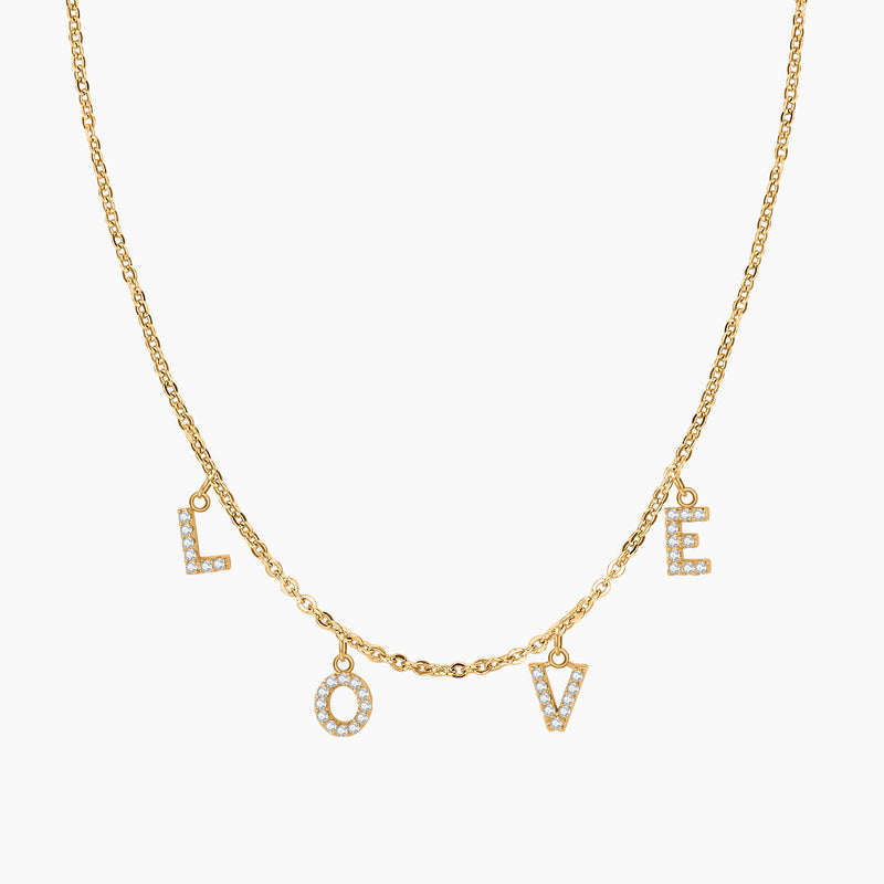 Iced Letter Name Choker Necklace | Dorado Fashion