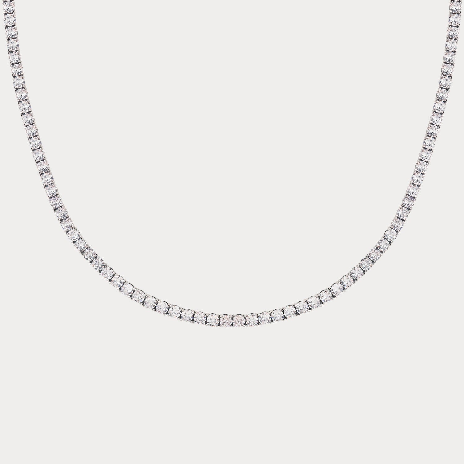 【BLACKPURPLE】Arthur Two-Line Tennis Black Silver Necklace Men's Alternating Black and White Lab-Created Sapphire