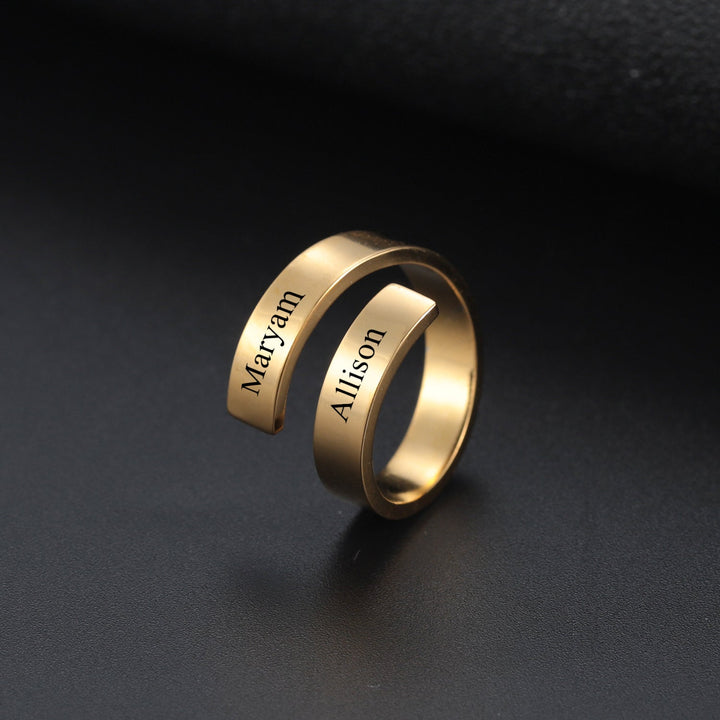 Double Engraved Name Ring | Dorado Fashion